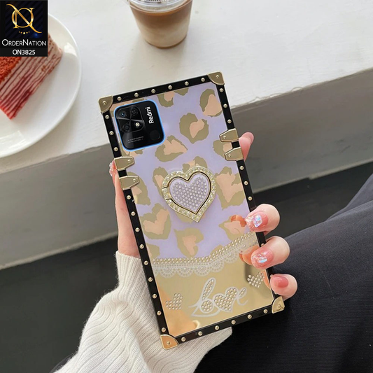 Xiaomi Redmi 10C Cover - Design3 - Heart Bling Diamond Glitter Soft TPU Trunk Case With Ring Holder