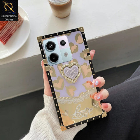 Xiaomi Redmi Note 13 Pro 4G Cover - Design3 - Heart Bling Diamond Glitter Soft TPU Trunk Case With Ring Holder