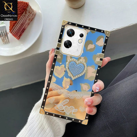 Infinix Zero 30 4G Cover - Design4- Heart Bling Diamond Glitter Soft TPU Trunk Case With Ring Holder