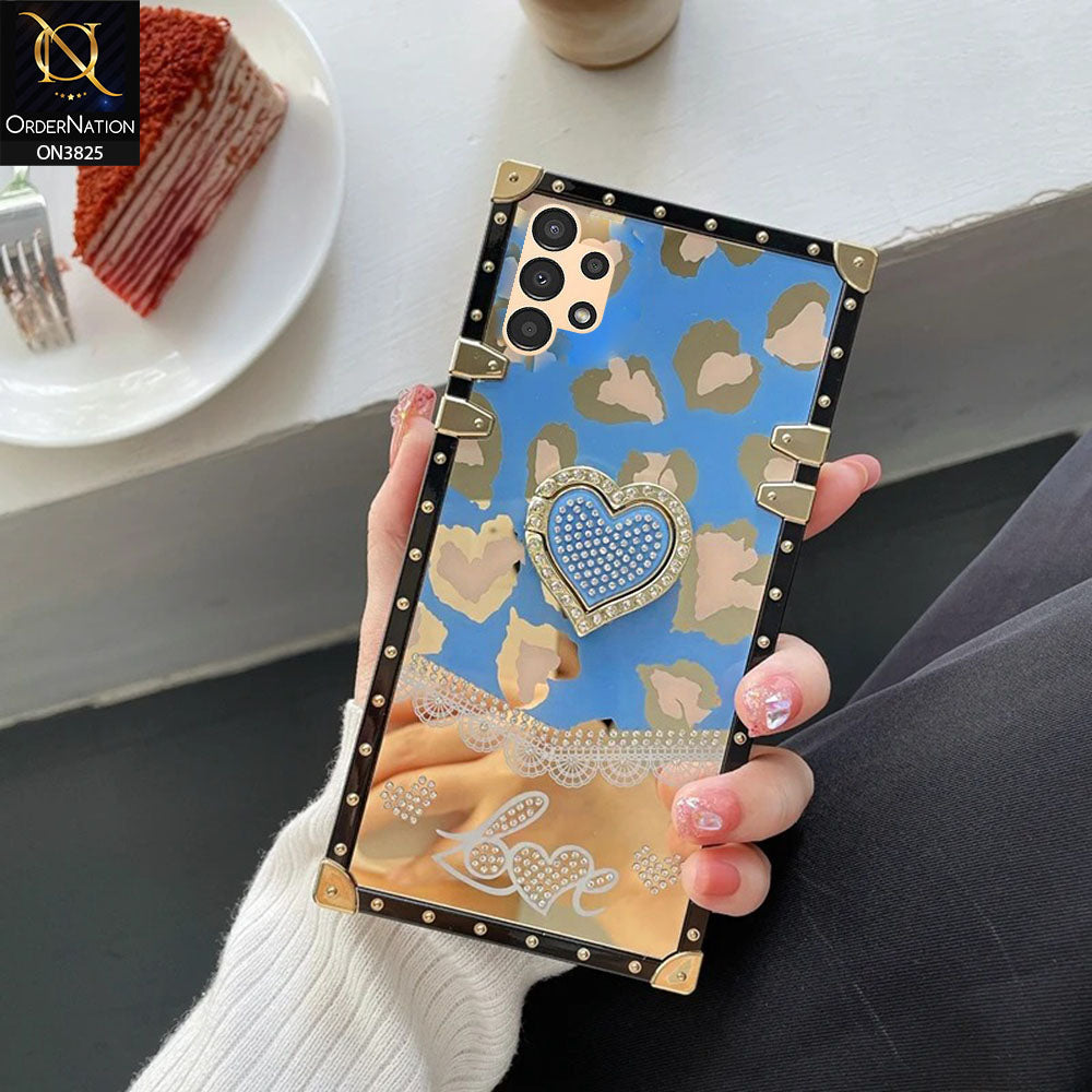 Samsung Galaxy A23 Cover - Design4 - Heart Bling Diamond Glitter Soft TPU Trunk Case With Ring Holder