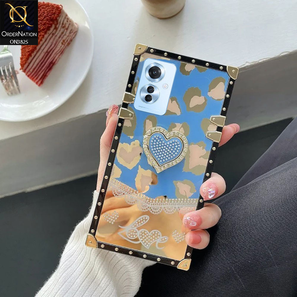 Oppo Reno 11F 5G Cover - Design4 - Heart Bling Diamond Glitter Soft TPU Trunk Case With Ring Holder