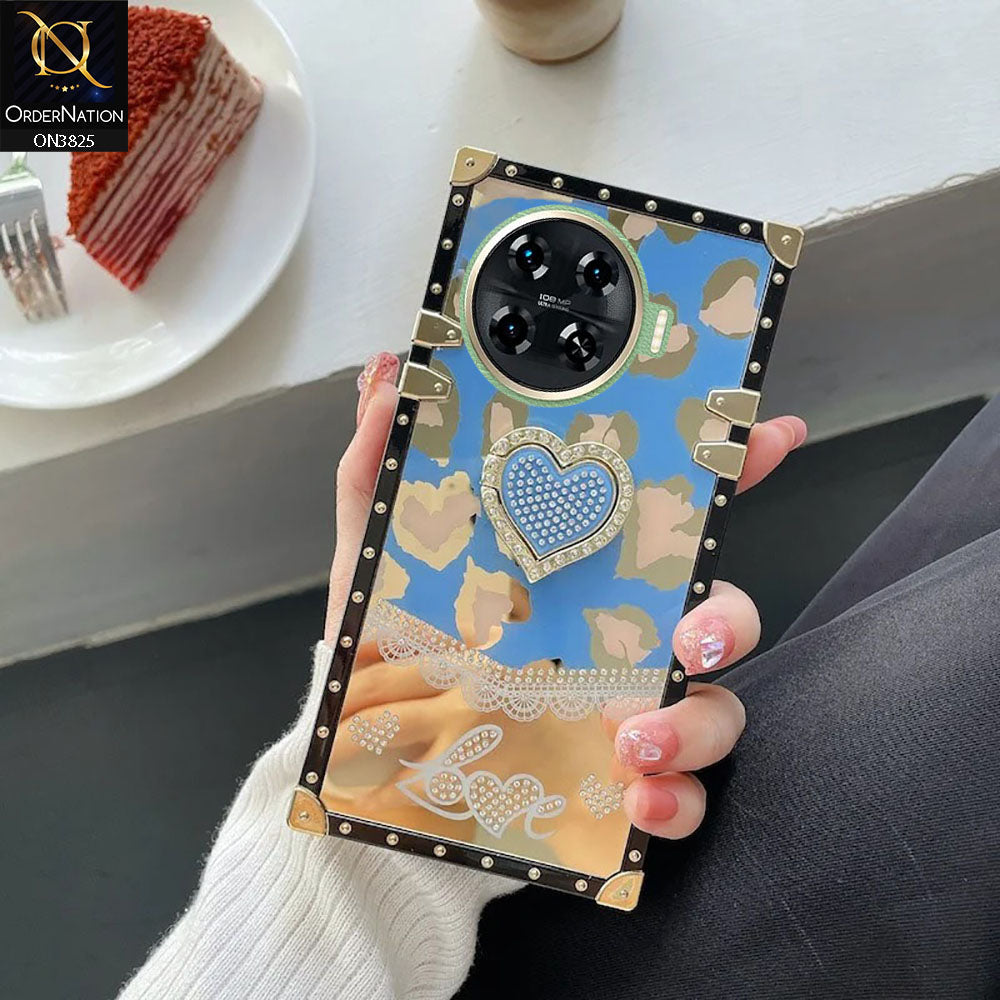 Tecno Spark 20 Pro Plus Cover - Design4- Heart Bling Diamond Glitter Soft TPU Trunk Case With Ring Holder