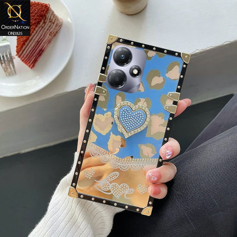 Infinix Hot 30 Play Cover - Design4- Heart Bling Diamond Glitter Soft TPU Trunk Case With Ring Holder