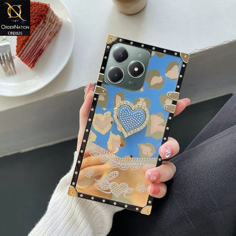 Realme C63 Cover - Design4 - Heart Bling Diamond Glitter Soft TPU Trunk Case With Ring Holder