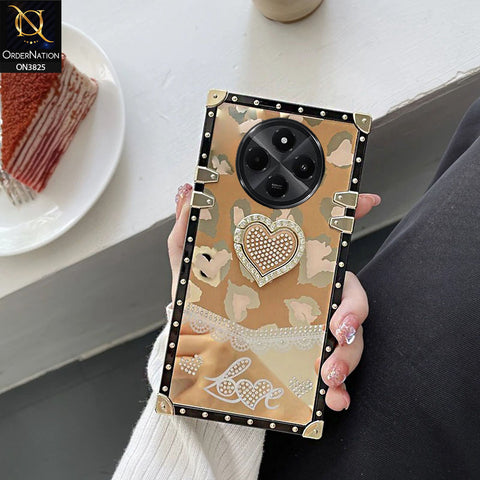 Xiaomi Redmi 14C Cover - Design5 - Heart Bling Diamond Glitter Soft TPU Trunk Case With Ring Holder