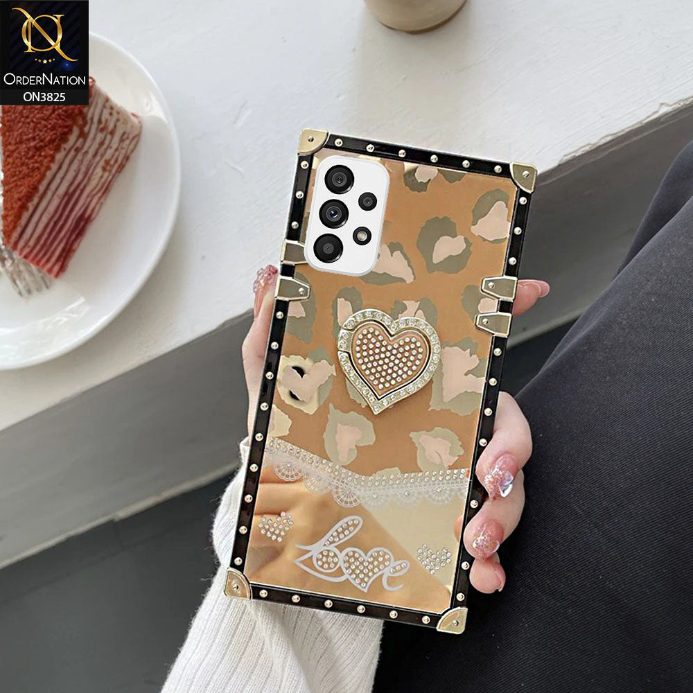 Samsung Galaxy A73 5G Cover - Design 5 - Heart Bling Diamond Glitter Soft TPU Trunk Case With Ring Holder