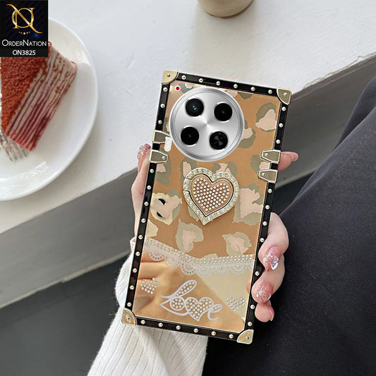 Tecno Camon 30 Cover - Design5- Heart Bling Diamond Glitter Soft TPU Trunk Case With Ring Holder