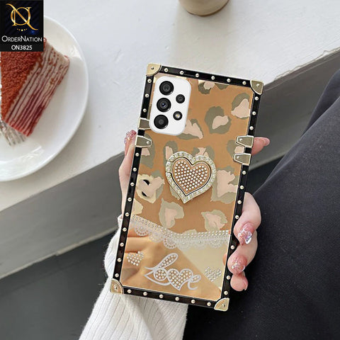 Samsung Galaxy A33 5G Cover - Design 5 - Heart Bling Diamond Glitter Soft TPU Trunk Case With Ring Holder