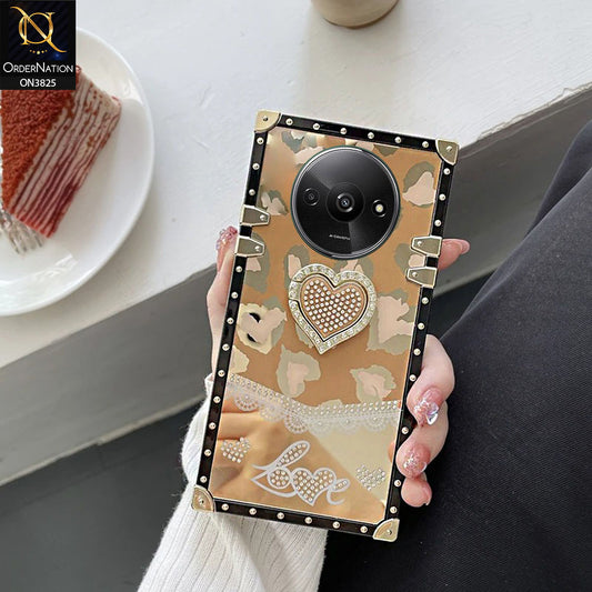 Xiaomi Redmi A3 Cover - Design5 - Heart Bling Diamond Glitter Soft TPU Trunk Case With Ring Holder