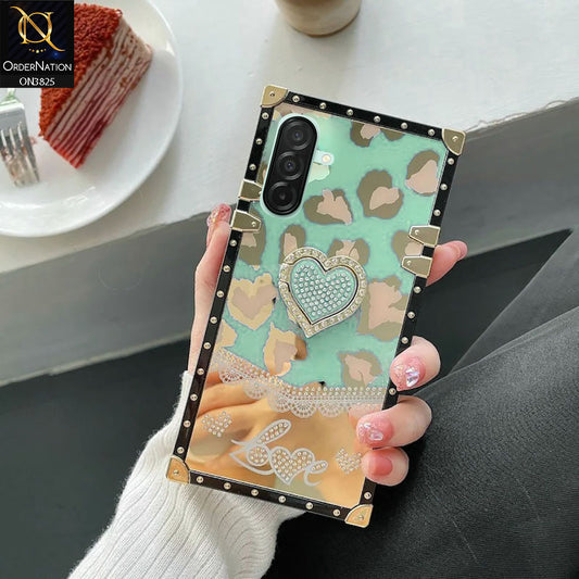 Samsung Galaxy A17 Cover - Design6 - Heart Bling Diamond Glitter Soft TPU Trunk Case With Ring Holder