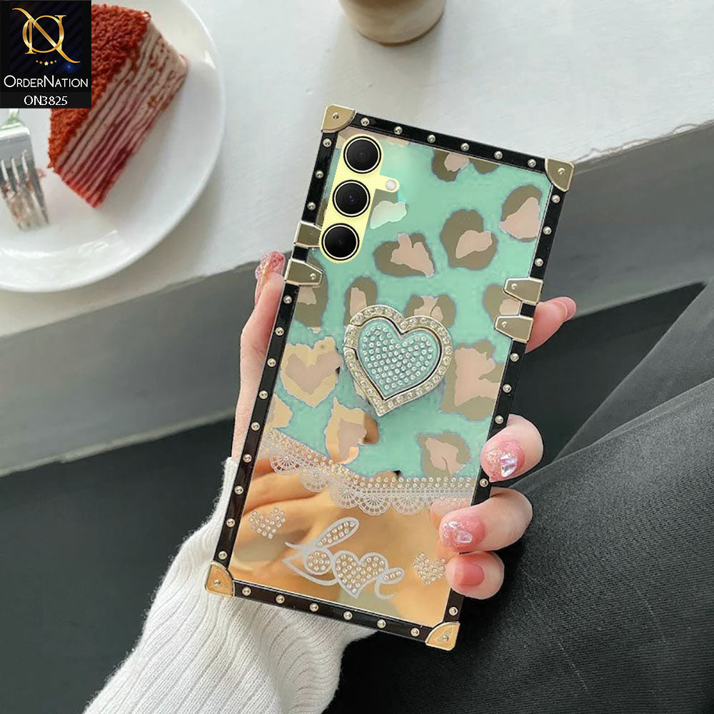 Samsung Galaxy A15 4G Cover - Design6 - Heart Bling Diamond Glitter Soft TPU Trunk Case With Ring Holder