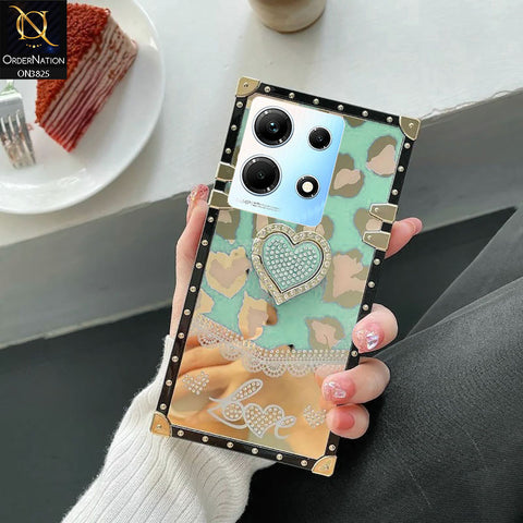 Infinix Note 30 Cover - Design6 - Heart Bling Diamond Glitter Soft TPU Trunk Case With Ring Holderlder