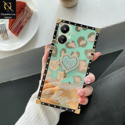 Xiaomi Redmi 13C Cover - Design6 - Heart Bling Diamond Glitter Soft TPU Trunk Case With Ring Holder