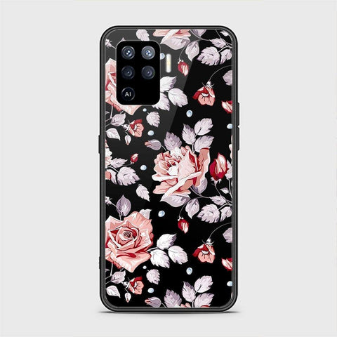Oppo A94 Cover - Floral Series - D361 - HQ Ultra Shine Premium Infinity Glass Soft Silicon Borders Case ( Fast Delivery )