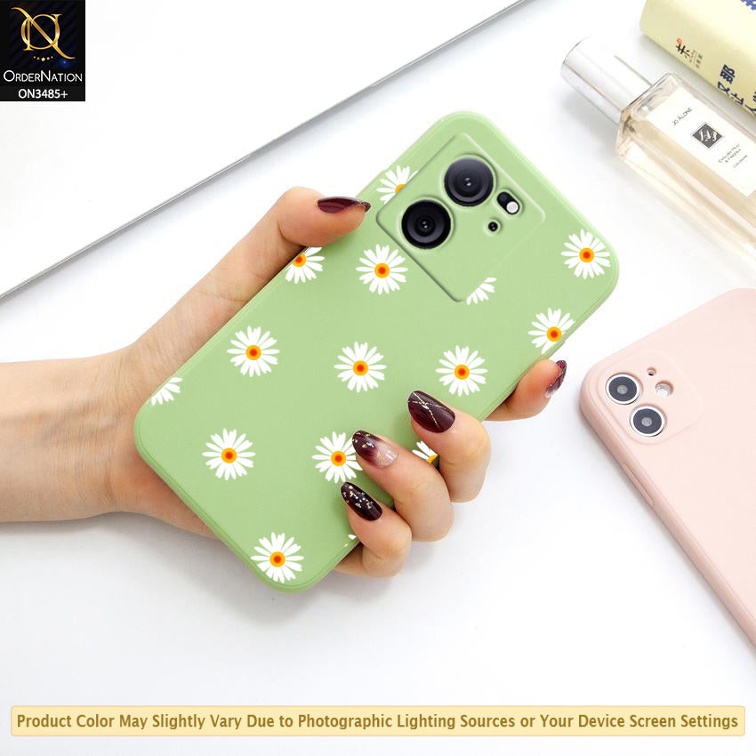 Xiaomi 13T Pro Cover - ONation Daisy Series - HQ Liquid Silicone Elegant Colors Camera Protection Soft Case