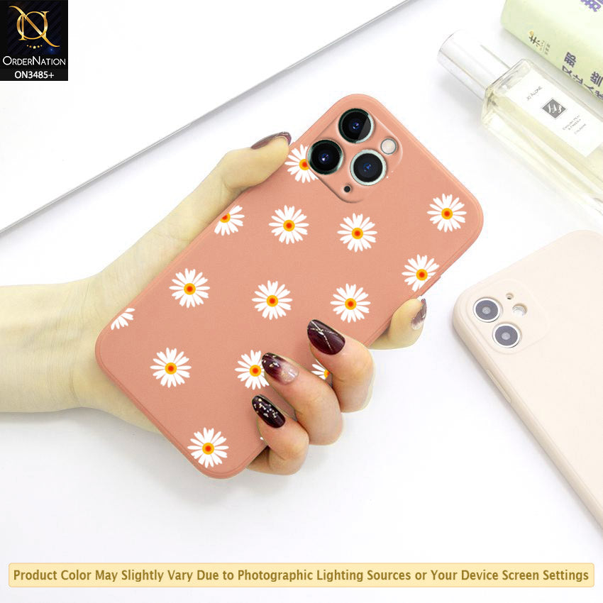 iPhone 11 Pro Cover - ONation Daisy Series - HQ Liquid Silicone Elegant Colors Camera Protection Soft Case