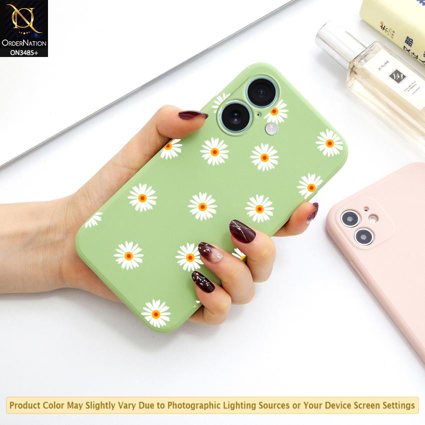 iPhone 16 Cover - ONation Daisy Series - HQ Liquid Silicone Elegant Colors Camera Protection Soft Case (Fast Delivery)(M)