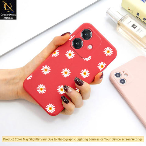 Oppo A40 Cover - ONation Daisy Series - HQ Liquid Silicone Elegant Colors Camera Protection Soft Case