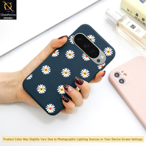Google Pixel 9 Pro XL Cover - ONation Daisy Series - HQ Liquid Silicone Elegant Colors Camera Protection Soft Case