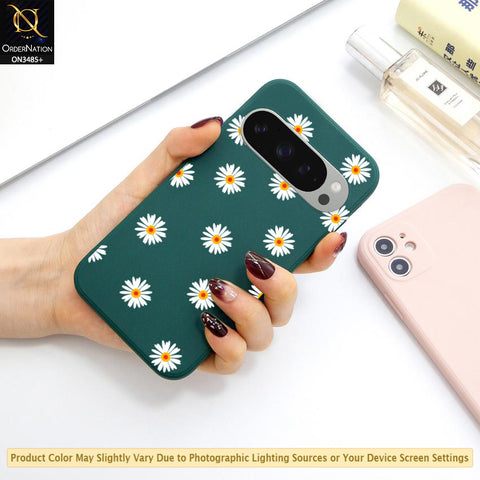 Google Pixel 9 Pro XL Cover - ONation Daisy Series - HQ Liquid Silicone Elegant Colors Camera Protection Soft Case