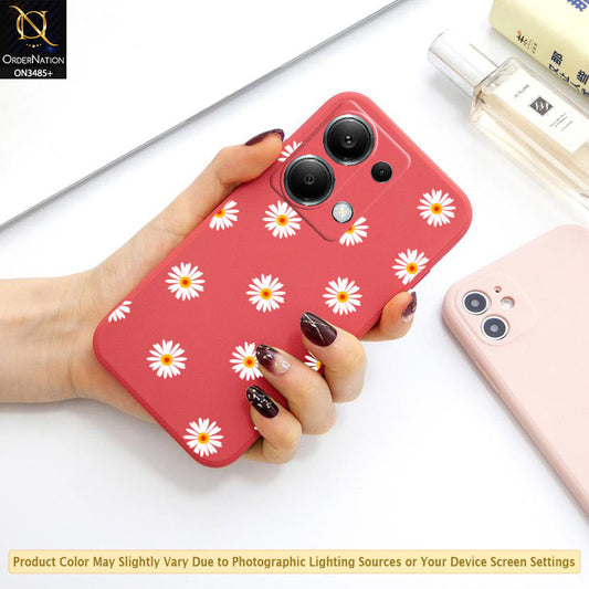 Xiaomi Redmi Note 13 Pro 4G Cover - ONation Daisy Series - HQ Liquid Silicone Elegant Colors Camera Protection Soft Case