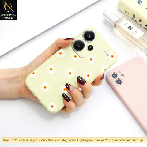 Xiaomi Redmi Note 13 Pro Plus 5G Cover - ONation Daisy Series - HQ Liquid Silicone Elegant Colors Camera Protection Soft Case