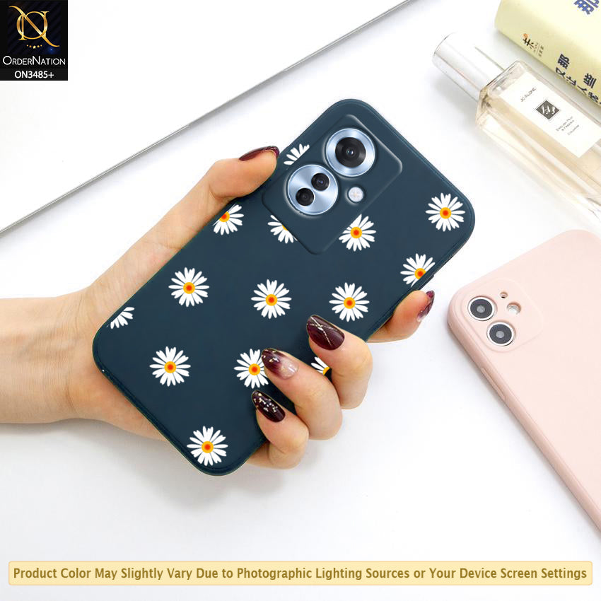 Oppo Reno 11F 5G Cover - ONation Daisy Series - HQ Liquid Silicone Elegant Colors Camera Protection Soft Case (Fast Delivery)