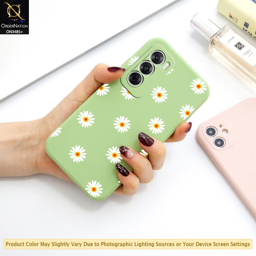 Oppo Reno 12 Cover - ONation Daisy Series - HQ Liquid Silicone Elegant Colors Camera Protection Soft Case (Fast Delivery)