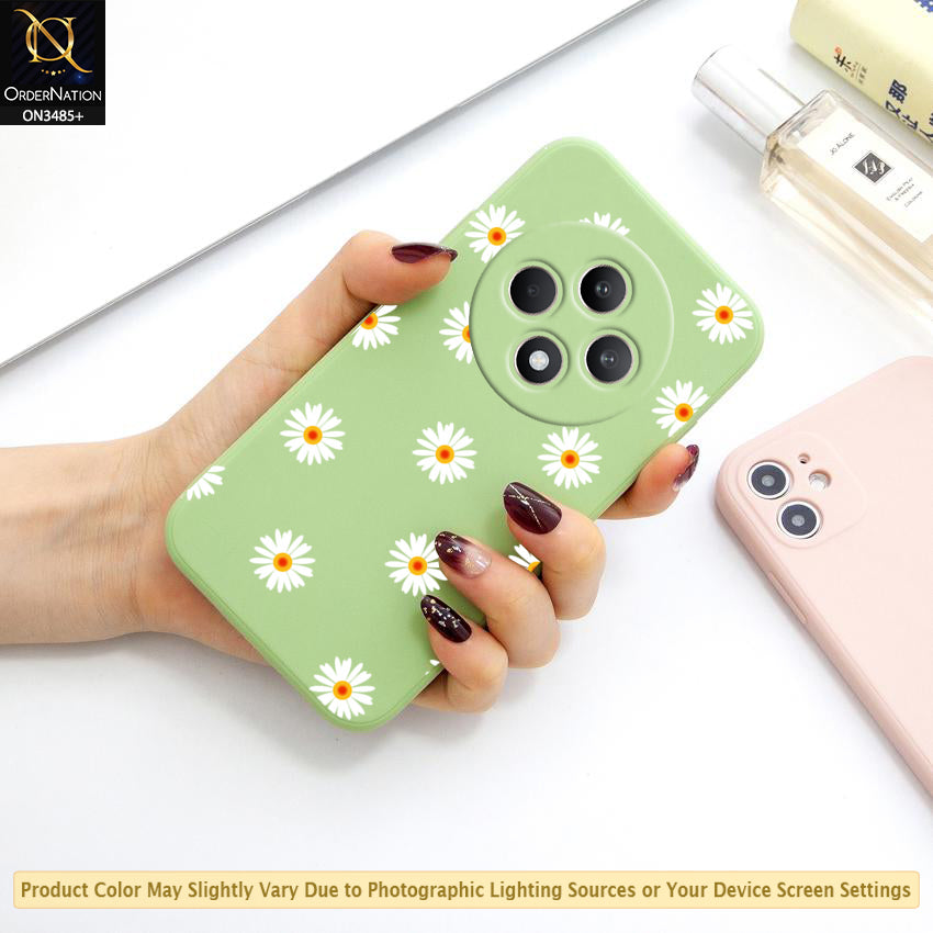 Oppo Reno 12F 4G Cover - ONation Daisy Series - HQ Liquid Silicone Elegant Colors Camera Protection Soft Case
