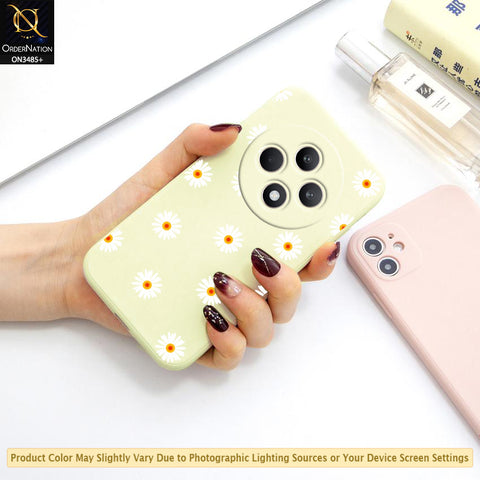 Oppo Reno 12F 4G Cover - ONation Daisy Series - HQ Liquid Silicone Elegant Colors Camera Protection Soft Case
