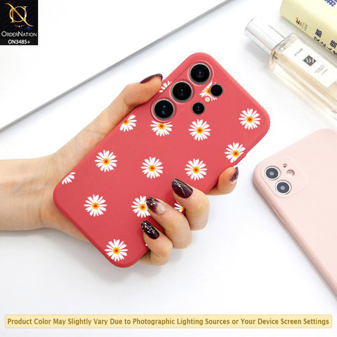 Samsung Galaxy S24 Ultra Cover - ONation Daisy Series - HQ Liquid Silicone Elegant Colors Camera Protection Soft Case
