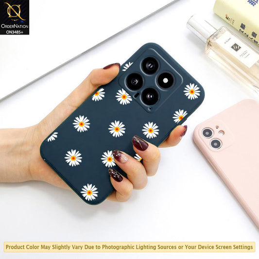Xiaomi 14 Cover - ONation Daisy Series - HQ Liquid Silicone Elegant Colors Camera Protection Soft Case