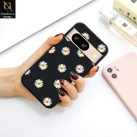 Google Pixel 8 Cover - ONation Daisy Series - HQ Liquid Silicone Elegant Colors Camera Protection Soft Case