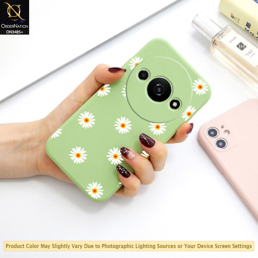 Xiaomi Redmi A3 Cover - ONation Daisy Series - HQ Liquid Silicone Elegant Colors Camera Protection Soft Case