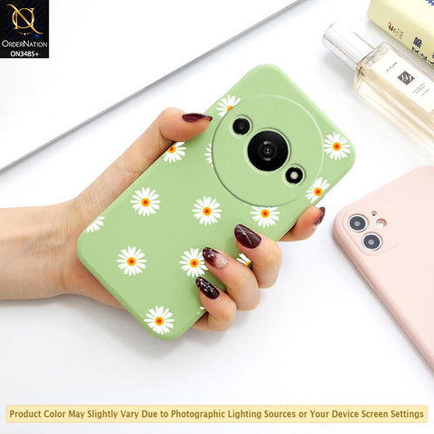 Xiaomi Redmi A3x Cover - ONation Daisy Series - HQ Liquid Silicone Elegant Colors Camera Protection Soft Case