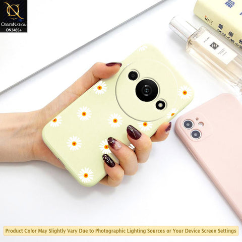 Xiaomi Redmi A3x Cover - ONation Daisy Series - HQ Liquid Silicone Elegant Colors Camera Protection Soft Case