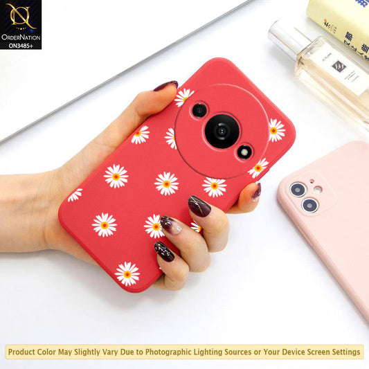 Xiaomi Redmi A3x Cover - ONation Daisy Series - HQ Liquid Silicone Elegant Colors Camera Protection Soft Case