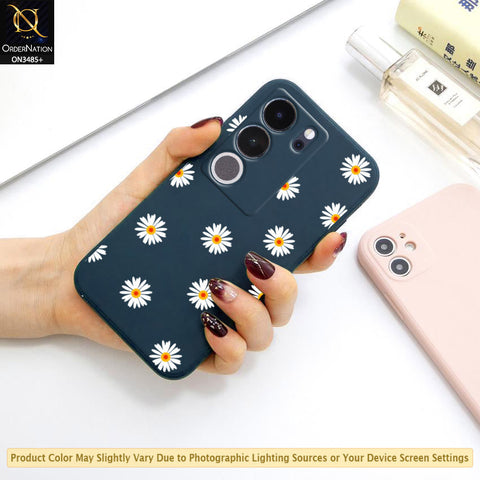 Vivo S17 Pro Cover - ONation Daisy Series - HQ Liquid Silicone Elegant Colors Camera Protection Soft Case