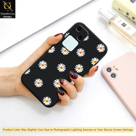 Vivo S18 Cover - ONation Daisy Series - HQ Liquid Silicone Elegant Colors Camera Protection Soft Case