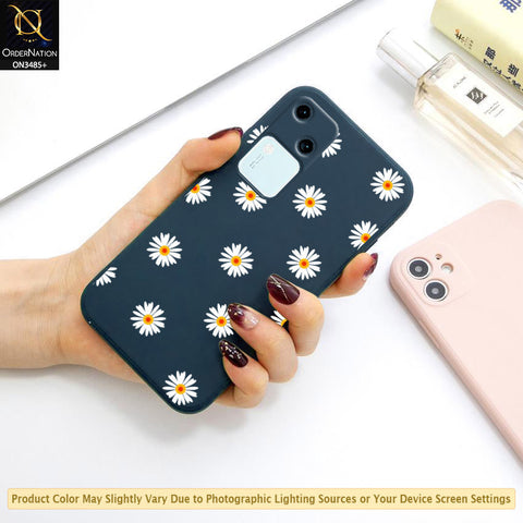 Vivo S18 Cover - ONation Daisy Series - HQ Liquid Silicone Elegant Colors Camera Protection Soft Case