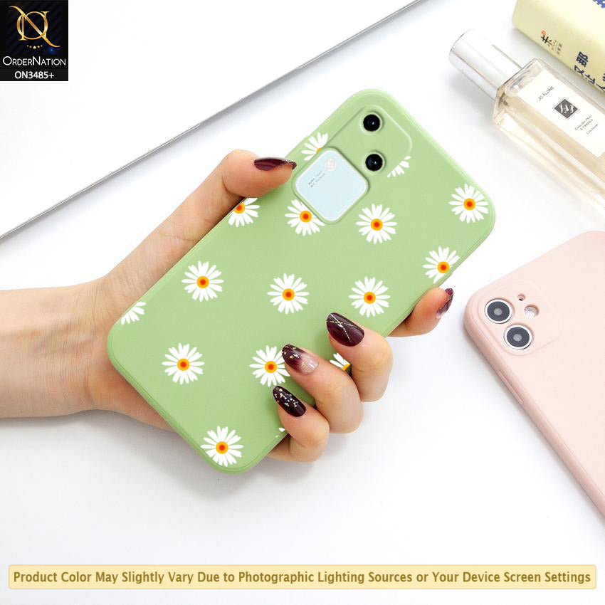Vivo S18 Cover - ONation Daisy Series - HQ Liquid Silicone Elegant Colors Camera Protection Soft Case (Fast Delivery)(M)