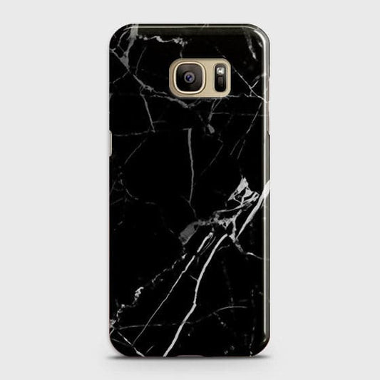 Samsung Galaxy S7 Edge - Black Modern Classic Marble Printed Hard Case(1) ( Fast Delivery )