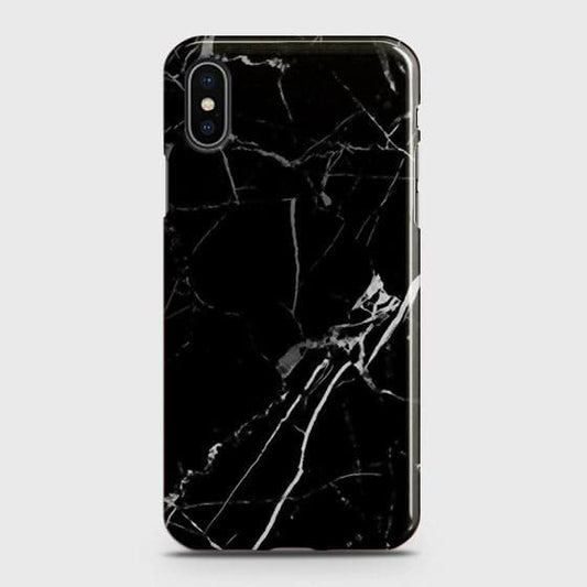 iPhone XS - Black Modern Classic Marble Printed Hard Case (Fast Delivery)