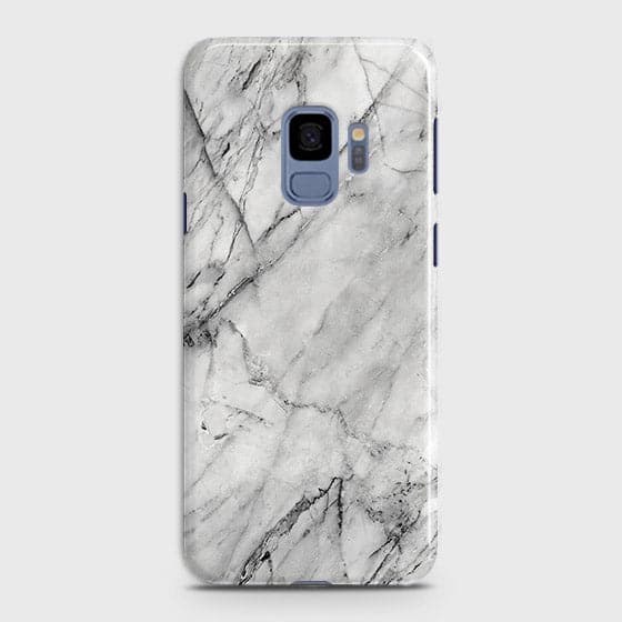 Samsung Galaxy S9 Cover - Matte Finish - Trendy White Floor Marble Printed Hard Case with Life Time Colors Guarantee - D2 ( Fast Delivery )