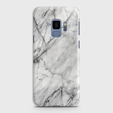 Samsung Galaxy S9 Cover - Matte Finish - Trendy White Floor Marble Printed Hard Case with Life Time Colors Guarantee - D2 ( Fast Delivery )