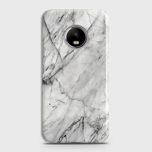 Motorola E4 Cover - Matte Finish - Trendy White Floor Marble Printed Hard Case with Life Time Colors Guarantee ( Fast Delivery )