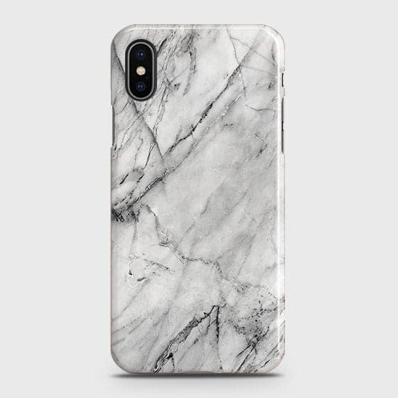 iPhone XS Cover - Matte Finish - Trendy White Floor Marble Printed Hard Case with Life Time Colors Guarantee - D2 b56 (Fast Delivery)