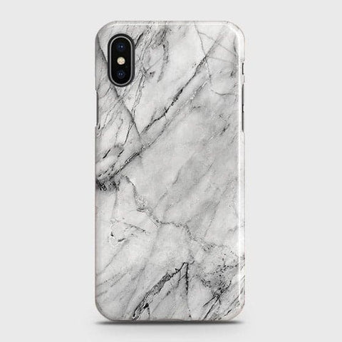 iPhone XS Cover - Matte Finish - Trendy White Floor Marble Printed Hard Case with Life Time Colors Guarantee - D2 b56 (Fast Delivery)