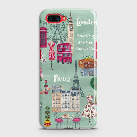 Oppo A3s Cover - Matte Finish - London, Paris, New York Modern Printed Hard Case With Life Time Colors Guarantee (Fast Delivery)