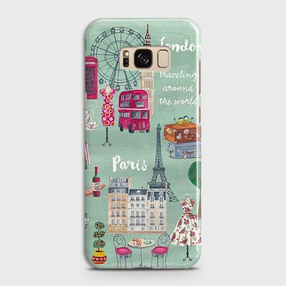 Samsung Galaxy S8 Plus Cover - Matte Finish - London, Paris, New York Modern Printed Hard Case With Life Time Colors Guarantee ( Fast Delivery )